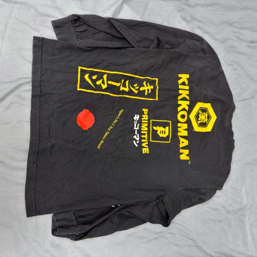 Primitive KIKKOMAN Black Multi-color Graphic Regular‎ Men's T-Shirt size Medium